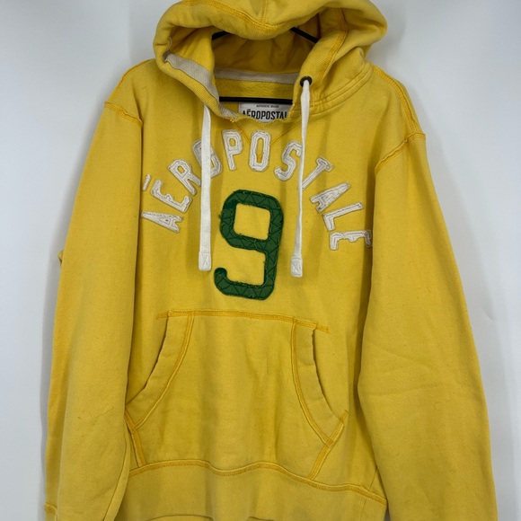 Vintage yellow green Aeropostale Hoodie Y2K size L - Picture 2 of 7